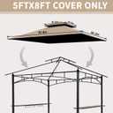 Grill Gazebo Replacement Cover 5x8 Ft Canopy Top Compatible with Grill Gazebo Frame Model L-GG001PST-F,L-GG001PST-H,L-GG001PST-F2 (Beige)