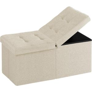 30-INCH Storage Ottoman Bench, Footrest with Storage, End of Bed Bench Coffee Table for Living Room, Bedroom, Entryway, Beige