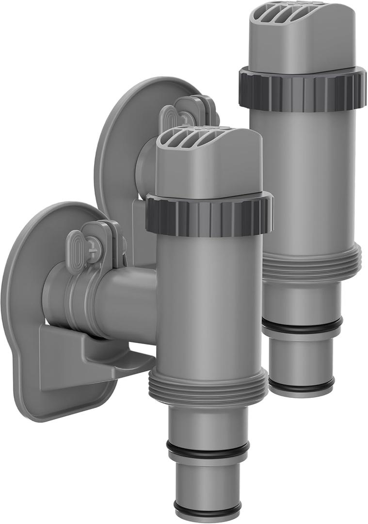 SHAPON Above Ground Swimming Pool Plunger Valve & Swimming Pool Pipe Holder Set- Replacement Pool Accessories Compatible with Intex Pools (2 Each)