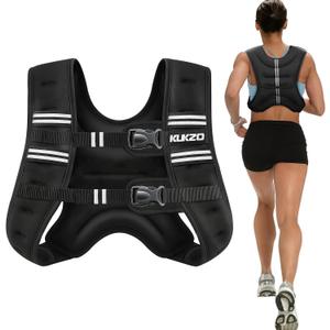 KUKZO Weighted Vest for Women Men 25LB Body Weight Vest with Reflective Stripes for Running,Walking,Workout,Strength Training,Weight Loss