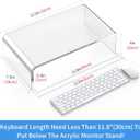 Acrylic Monitor & Laptop Stand Riser - Clear Computer & Laptop Stand for Desk - Compatible with iMac, MacBook & All Notebooks - White Aesthetic Decoration for Office & Home