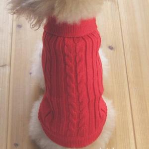 Tangpan Turtleneck Classic Straw-Rope Pro Pet Dog Sweater Apparel (Red,S) (Small (Pack of 1))
