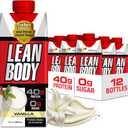 Lean Body Ready-to-Drink Vanilla Protein Shake, 40g Protein, Whey Blend, 0 Sugar, Gluten Free, 22 Vitamins & Minerals, 17 Fl Oz (Pack of 12) LABRADA, BB July 18/25