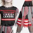 Spooktacular Creations Kids Zombie Cheerleader Halloween Costume, Dead Cheerleader Costume for Girls, Fearleader Outfit (L)