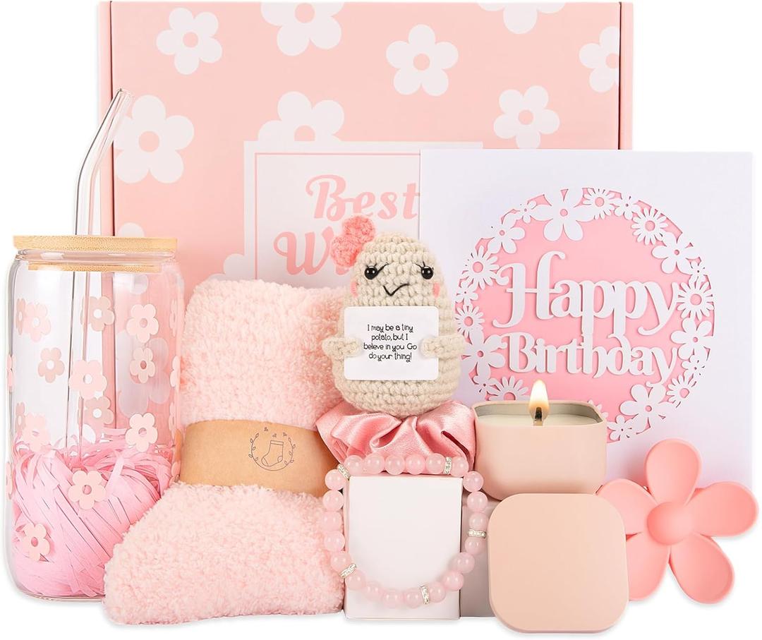 Birthday Gifts for Teen Girls, Cute Pink Birthday Gift Box Set for Girl, Daughter, Sister, Friend
