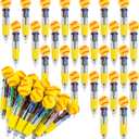 LiYiQ 25 Pcs Softball Multicolor Pen in One Cartoon Cute Fun 4-in-1 Cute Pens Bulk Kawaii Softball Shape Cool Ballpoint Pens Fun Gifts