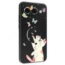 EMUYGIU Printed TPU Case for Google Pixel 10A, Black Shockproof Protective Phone Cover with Colorful Design, Slim Lightweight Drop Protection, Precise Cutouts (Butterfly Cat with Holder)
