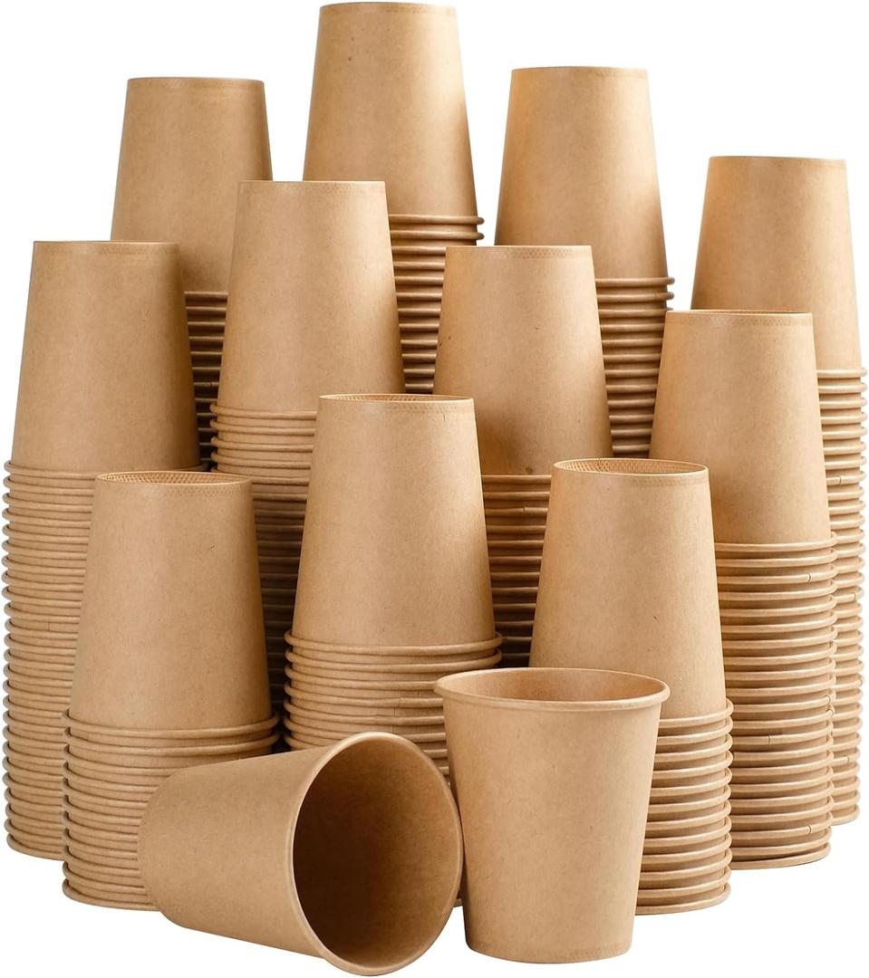 SIUQ 400 Pack 5 oz Kraft Paper Cups, Disposable Bathroom Cups, Mini Mouthwash Cups, Hot/Cold Beverage Drinking Cup for Home, Store, Travel, Events (Brown)