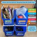 6 Gallon Stackable Recycling Bin Container in Blue, Eco-Friendly BPA-Free Handy Recycler with Handle, 4-Pack