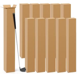 Qilery 10 Pcs 6 x 6 x 48 Inch Golf Club Shipping Boxes 6L x 6W x 48H Tall Corrugated Boxes Cardboard Long Golf Storage Box for Shipping, Packaging, Moving, Mailing, Home or Business