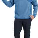 M MAELREG Hoodies for Men Quarter Zip Hooded Pullover Heavyweight Warm Microfleece Golf Polar Fleece Sweatshirt for Men (Blue, M)
