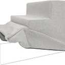 Best Pet Supplies Foam Pet Steps Cover for Small Dogs and Cats, Portable Ramp Stairs for Couch, Sofa, and High Bed Climbing (Cover Only) - Sand, 3-Step (H: 13.5") (Cover Only)