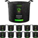 VIVOSUN 10-Pack 7 Gallon Grow Bags, Reinforced Planter Fabric Pots for Gardening Black