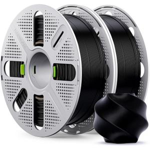 PLA Basic, Pre-Dried Filament with Quick-Swap Reusable Spool 2kg (4.4lbs), 1.75mm 3D Printing Filament, Compatible with Bambu Lab 3D Printers  Black + Black