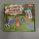 Toys for Toddlers, 11 Magnetic Wooden Animals Train Set, Montessori Toys for Toddlers, Preschool Learning Activities for Kids, Birthday Gifts for Boys, Girls