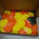 6 Pcs Marigold Garland for Decoration 2 ft Long Strands Faux Artificial Marigold Flowers with Mango Leaves Diwali Indian Wedding Party Mantle Decor for Da De Muertos Pooja Religious Pongal