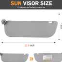 Left Driver Side Sun Visor Fit for Ford E150 E250 E350 Super Duty 2009 2010 2011 2012 2013 2014 Grey Without Light Replace # 9C2Z-1504105-FA