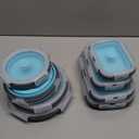 8 Pack Collapsible Food Storage Containers with Lid, Silicone Foldable Rectangle Round Food Prep Containers Bowl, Stacking Camper Lunch Box for Leftovers Meals, Microwave Dishwasher Safe