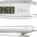 3D Pedometer for Walking with Removable Clip and Carabiner Simple Step Counter for Walking Accurate Clip On Step Tracker for Men Women Kids (White)