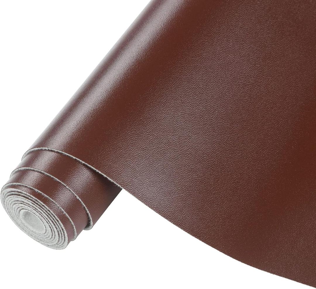 CDY Solid Color Dark Brown Faux Leather Sheets 13.8"X53" Smooth PU Synthetic Leather Roll Perfect for Crafts Handbags Wallets Jewelry Earrings Bows Making (Dark Brown)