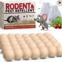 Mouse Repellent 36 Balls, Peppermint Rodent Repellent for Indoor & Outdoor Use, Long-Lasting Safe Mice Deterrent, Natural Effective Moth Balls for Rodent Control for Home, Car & Garden
