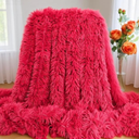 Ultra Soft Plush Blanket  Cozy Furry Throw for Bed, Sofa, or Couch  Warm & Fuzzy Fur-Like Texture  Perfect for Snuggling (51x63 Inches, Red)