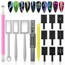 2 x Magnet Set for Cat Eye, Nail Magnets Gel Nail Polish Magnet for Cat Eye,Nail Magnetic Wand, Double Ended Nail Tool Accessories Magnet for Nail Polish Lovers DIY Manicure 15Pcs