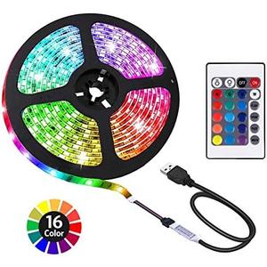 ACONDE 6.56 feet USB LED Strip Lights, DIY Indoor Decoration, TV Backlight, 24 Keys Remote