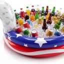 Inflatable Eagle Ice Cooler, 47" Large 4th of July Ice Serving Bar with 19 Gallon Capacity Holds 130+ Cans, Floating Beverage Cooler Bin for Pool, BBQ, Beach and Outdoor Patriotic Parties