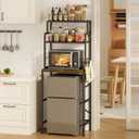 3-Tier Mini Fridge Stand Shelf with Storage, Microwave Organizer Shelf and Mini Fridge Cabinet with Storage for Kitchen, Dorm, and Coffee Bar with Mini Fridge Space