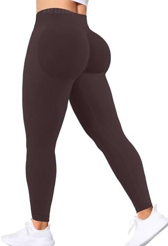Ieumaz Scrunch Butt Lifting Leggings for Women Gym Seamless Workout Leggings Mid Low Waist Tummy Control Yoga Pants, S