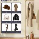Coat Rack, L-Shaped Freestanding Metal Clothes Stand with Sintered Stone Base, Stable & Sturdy Storage for Coats, Hats, Bags, and Scarves, Ideal for Entryway, Office, and Bedroom, 15.7" x 9.8" x 67"