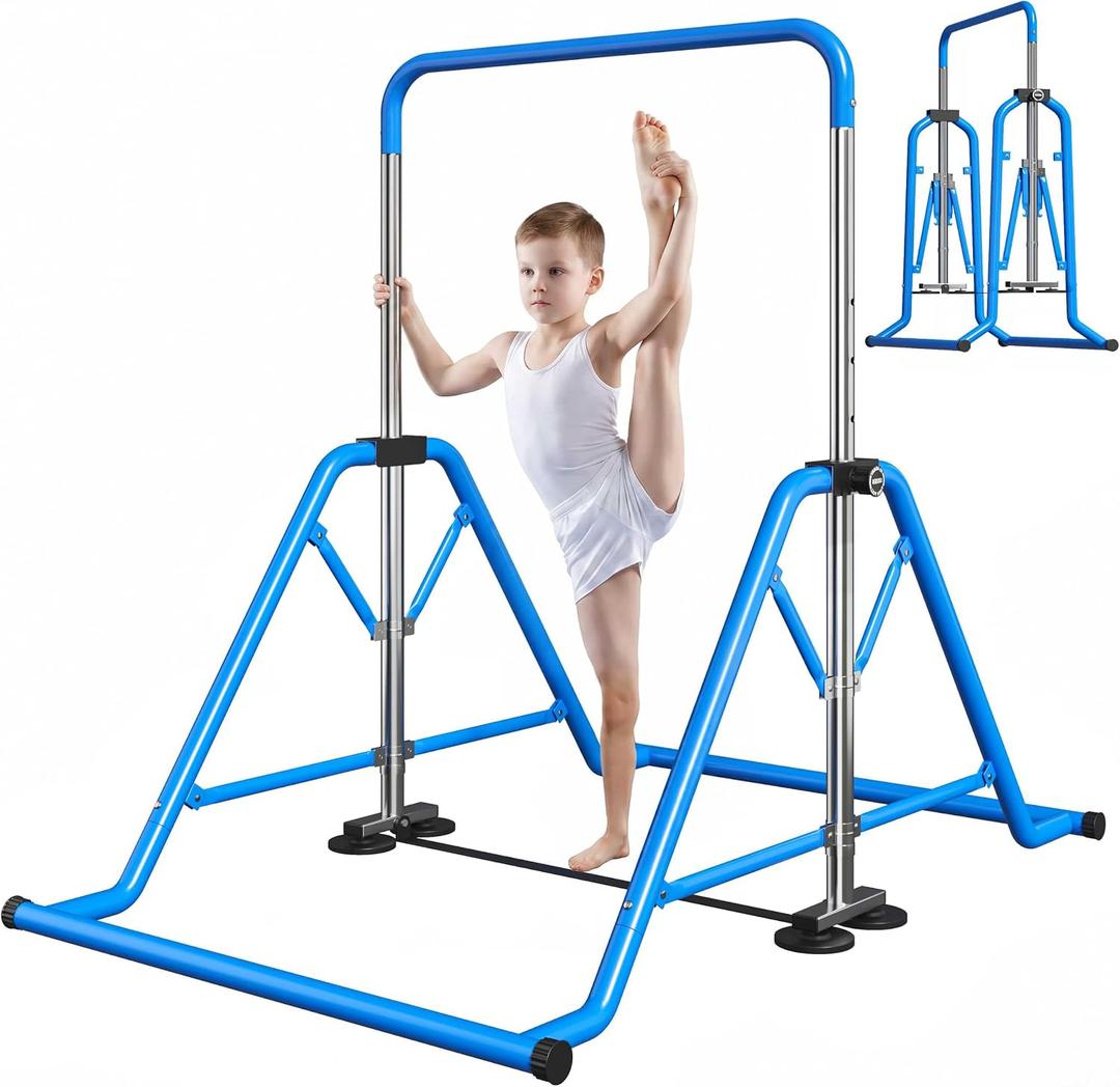 Expandable Gymnastics Bars 45''-61'' Dual Base Side Bars for Kids