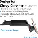 Car Phone Holder Center Console Organizer Tray for Chevrolet Chevy Corvette 2020 2021 2022 2023 2024 2025 2026 C8 Auto Interior Accessories Cell Phones Mount Dashboard Mobile CellPhone Screen Stand