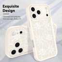 MZELQ for iPhone 17 Pro Max Case 2025 Case, Silicone Sunflower Floral Flower Cute Pattern, Camera Protection Soft Slim Shockproof for Girls Women -White