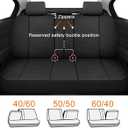 CAROMOP Premium PU Leather Car Seat Covers Full Set,Waterproof Split Bench Covers for Cars, Universal Car Interior Covers Seat Protectors for Sedans SUVs Pick-up Trucks(Black)