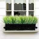 JEMONG 12 Bundles Artificial Grasses Outdoor UV Resistant Fake Grass No Fade Faux Plastic Plants Garden Window Box Decorating(Green Grass)