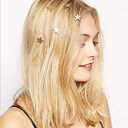 Yean Star Hair Clips Gold Braided Hair Stars Clip Hair Accessories for Women Pack of 5 (Gold)