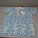 STELLA PARKER Women's Round Neck Shirt Size M Blue/Multi