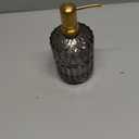 EMPO Clear Crystal Glass Soap Dispenser with ABS Plastic Pump, Lotion Dispensers for Kitchen, Bathroom (Grey) 