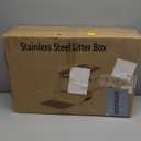 Enclosed Stainless Steel Cat Litter Box with Odor Control, Modular Design with Drawer and Flip Door, Easy to Clean and Wash,Non-Stick Interior,Extra Large Size Fits All Cats(Light Grey)