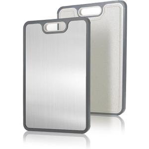 VOCOSTE Double-Sided Pure Titanium Cutting Board, Hygienic Kitchen Board for Meat, Fruits & Vegetables, Dishwasher Safe, 15.2"L x 10.4"W x 0.55"H