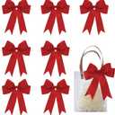 Red Satin Bows for Gift Wrapping, 5.5inch Ribbon Gift Bows for Birthday, Wedding, Party,Christmas Decoration,Valentines Day Bow,24 Pcs