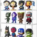 NIUBEE Acrylic Display Case, Clear Display Case for Funko Pop Figures, Wall Mounted or Desktop Dustproof Display Cabinet Box for Collectibles ,Rock,Crystals,Mini Toys,Amiibo (3 Tiers)