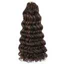 Leeven Pre Looped Ocean Wave Crochet Hair 18 Inch 8 Packs Long Curly Crochet Braids Black Mix Brown Boho Ocean Braids Pre Twisted Synthetic Deep Wavy Crochet Hair for Women