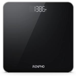 RENPHO Scale for Body Weight, Bathroom Weighing Scale with Backlit LED Display, Highly Accurate & Measures Weight up to 400 lb/180kg, Batteries Included, 11"/280mm, Black