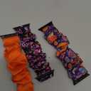 Tiptops 3 Packs Compatible with Apple Watch Bands Scrunchies 38mm-49mm Women Cloth Pattern Printed Fabric Wristbands Straps Elastic for iWatch Ultra 2 Series 10/9/8/7/6/5/4/3/2/1/SE (Butterfly+PurplePrint+Orange)