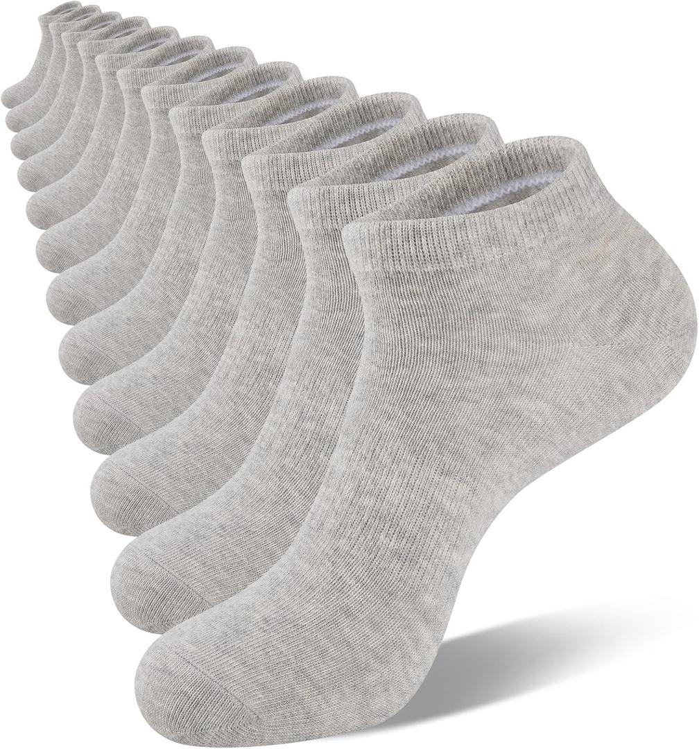 Eallco Mens Ankle Socks Cotton Running Low Cut Short Thin Breathable Casual Socks 6 Pairs, One Size