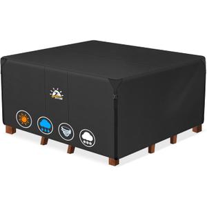 Zettum Patio Furniture Cover Square - 52 Inch Outdoor Table Cover Waterproof & Heavy Duty, 600D Lawn Furniture Set Covers for Outside Dining Table and Chairs Seating Combo - 52 x 52 x 28 Inch