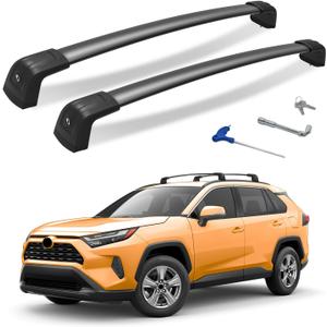 300lbs Roof Rack Cross Bars for Toyota RAV4 2019-2025 (Not Fit 2024 LE/Adventure/TRD Off-Road/Hybrid Woodland Edition), Aluminum Lockable Anti-Corrosion Roof Rail Crossbars for Car Rooftop